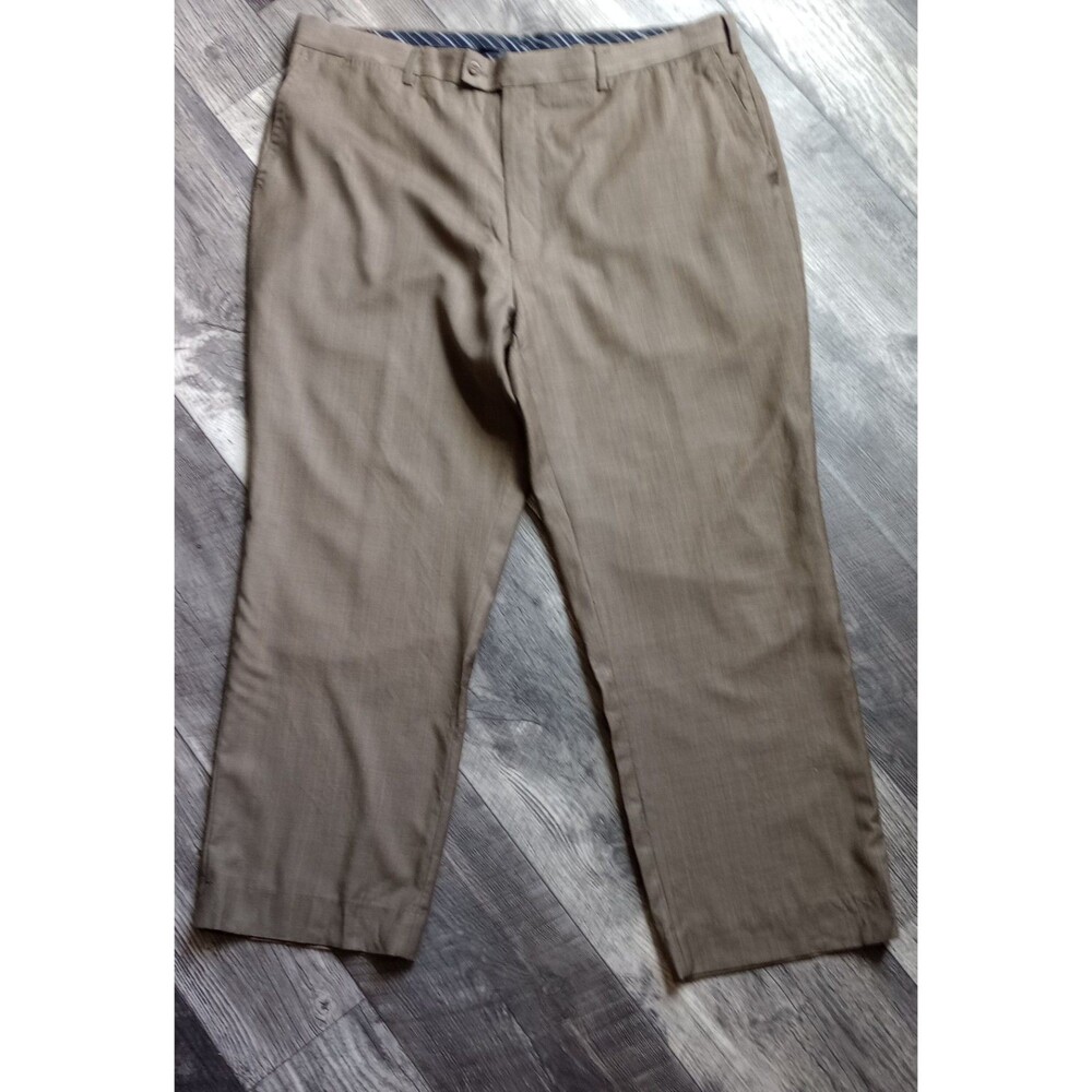Louis Raphael Studio Mens's W42 L30  Tan 100% Merino Wool Dress Pants